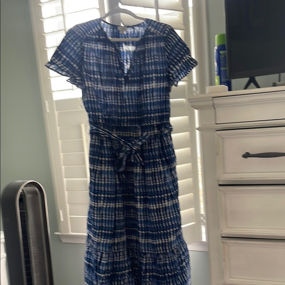Blue and White Plaid Women's Dress